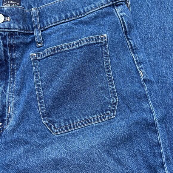 J. Crew Jeans Sz 31 Full Length Wide Leg Faded Med Wash High Rise Casual Skater - Picture 6 of 10